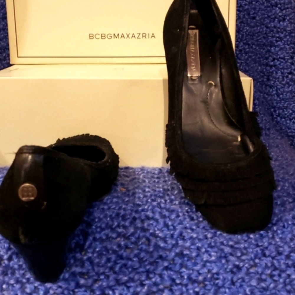BCBG Black Suede Pumps - Picture 2 of 3